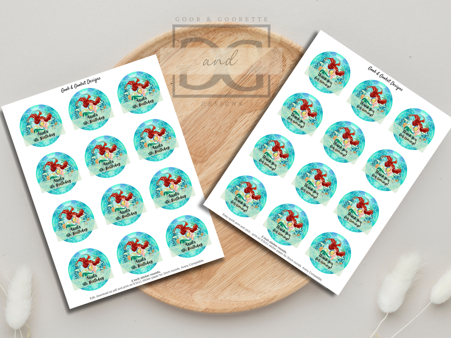 Little Mermaid Stickers - Ariel & Flounder Stickers