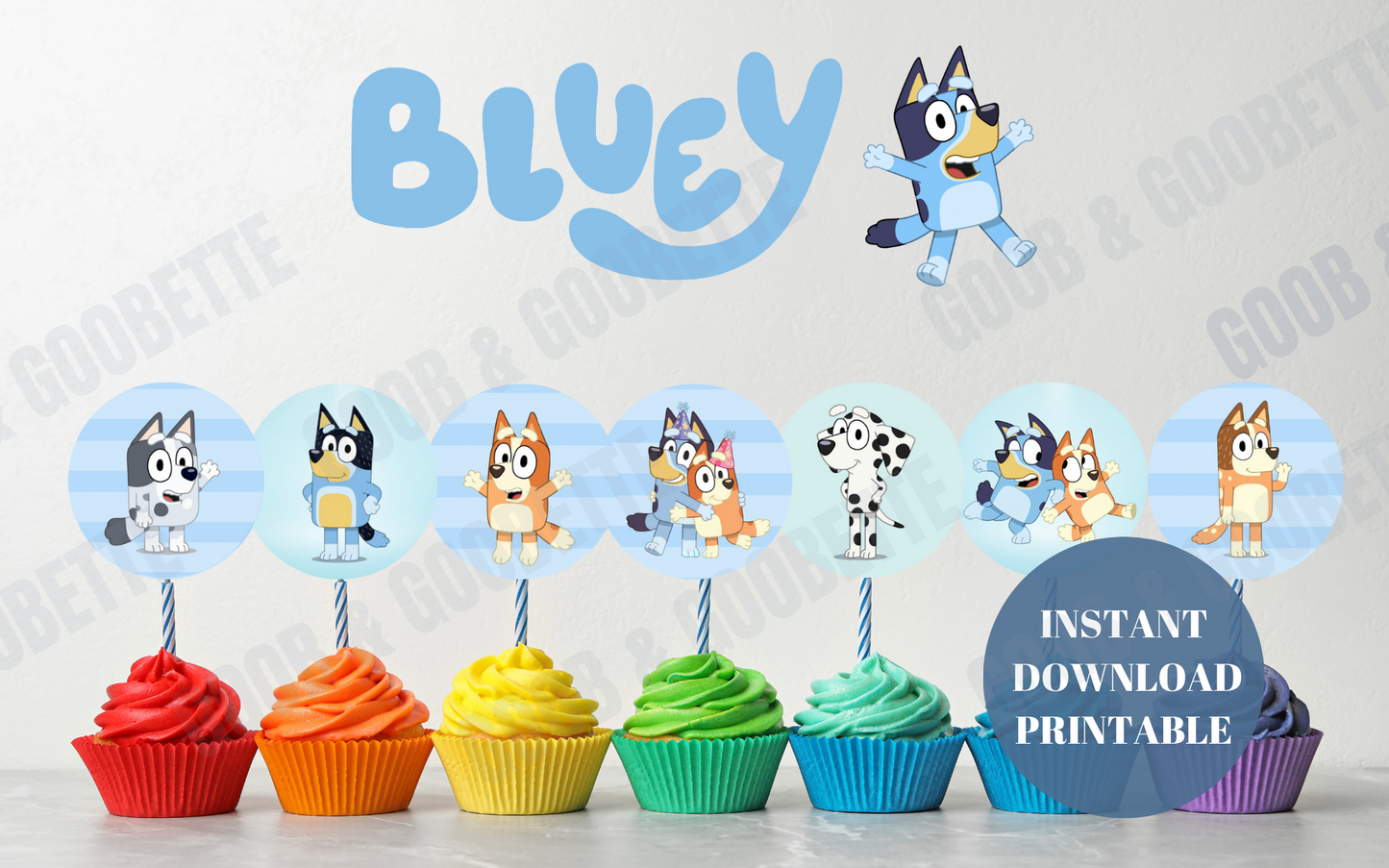 Bluey Cupcake Toppers
