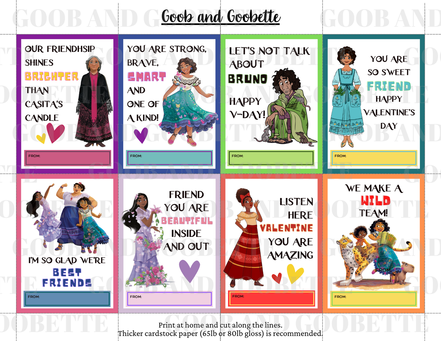 Encanto Valentines - Printable Encanto Class Valentines