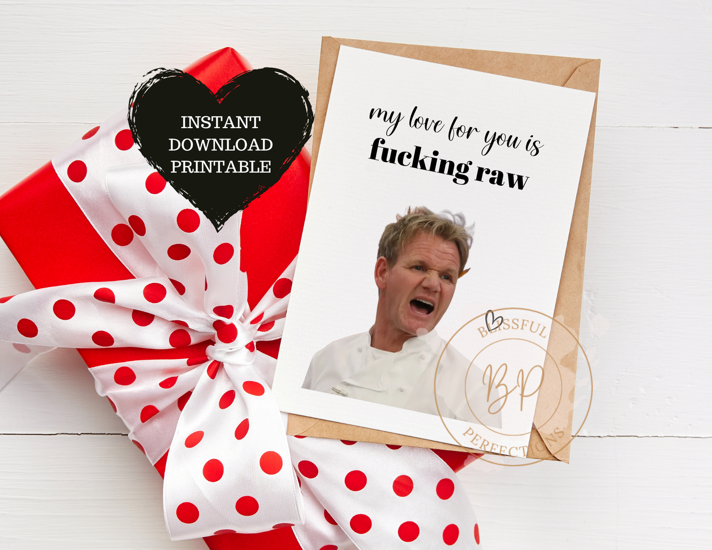 My Love for You is F*king Raw - Gordon Ramsay Boyfriend Card Valentine's Day Card