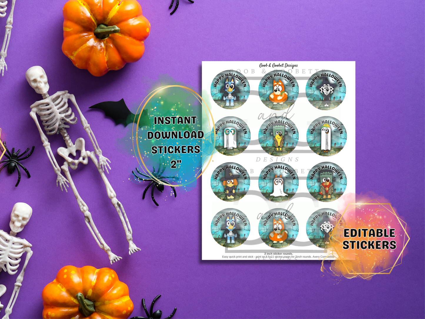 Spooky Bluey Halloween Stickers