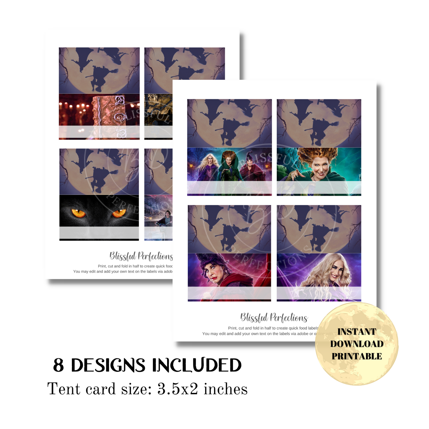 Hocus Pocus Food Tent Cards - Hocus Pocus Party Food Labels / Buffet Cards