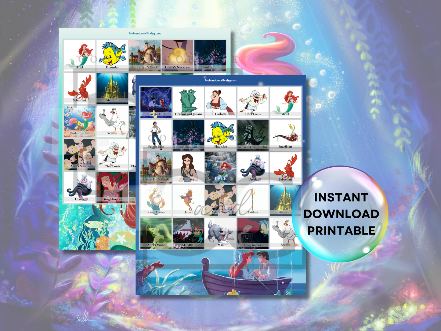 Little Mermaid Bingo Game