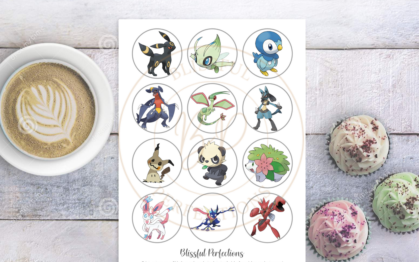 Pokemon Cupcake Toppers - Generations 2-7 Pokemon Toppers