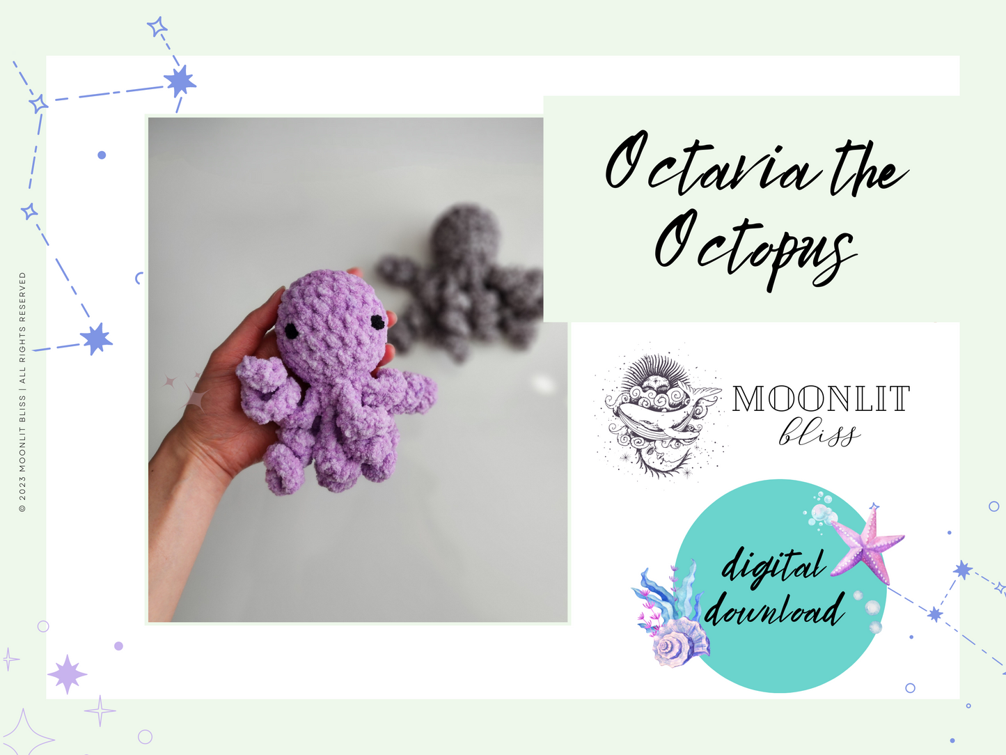 Crochet Pattern Octavia Octopus NICU Plush Amigurumi