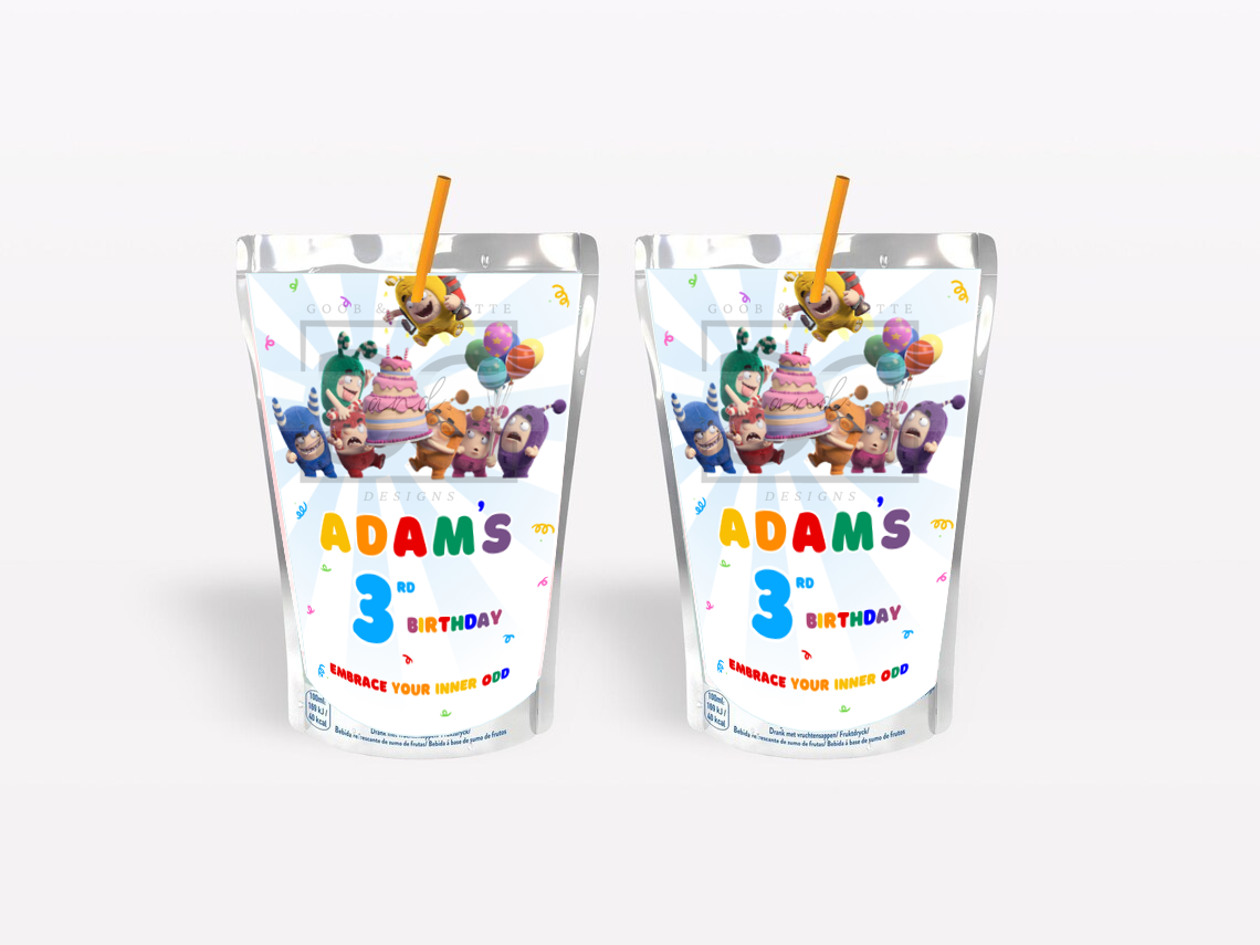 Oddbods Juice Labels - Oddbods Capri Sun Labels