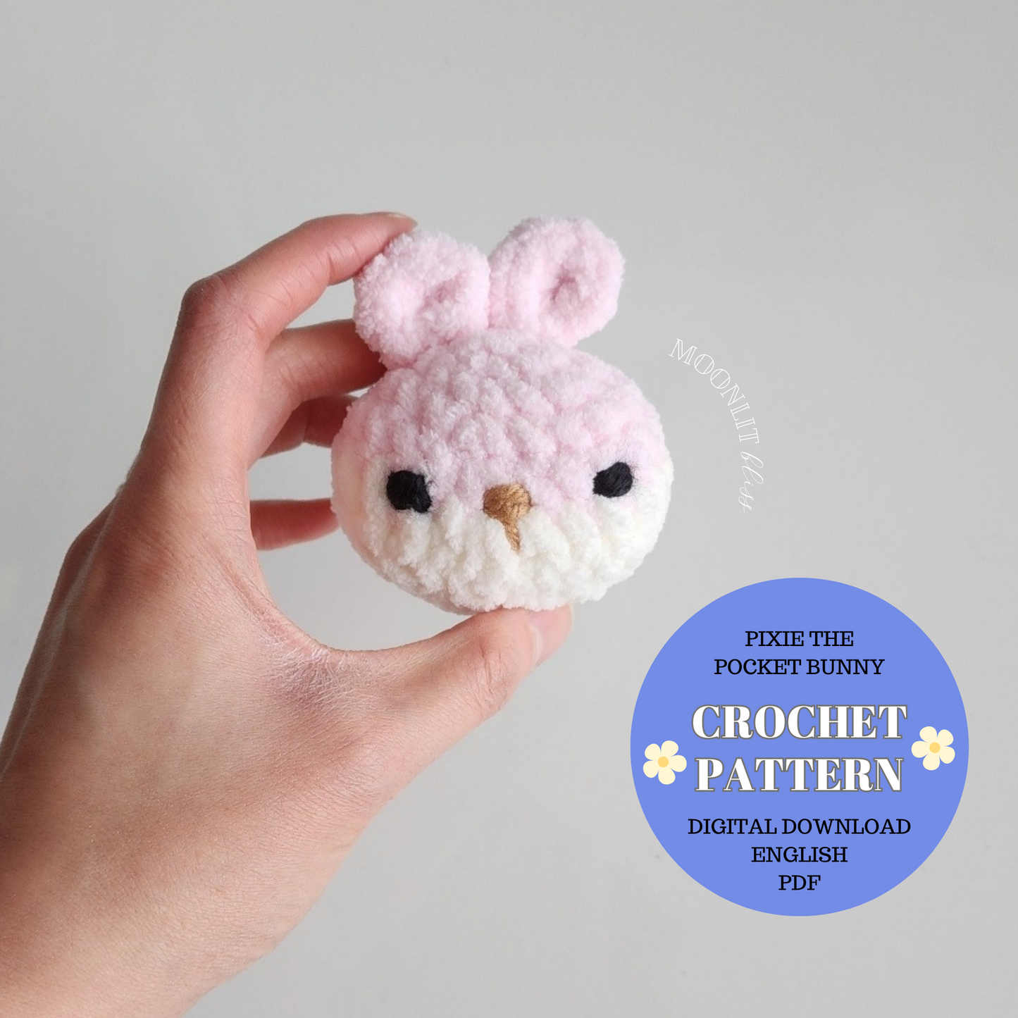 Crochet Pattern - Pixie the Pocket Bunny Pattern Amigurumi Bunny Pattern