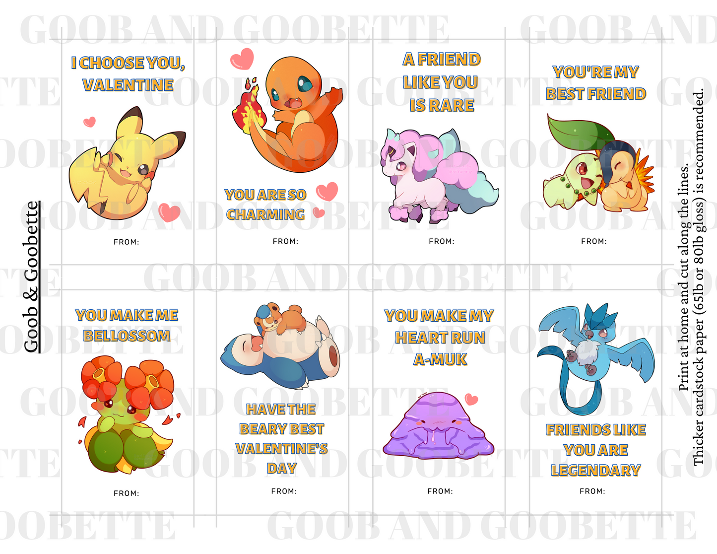 Pokemon Valentine Cards