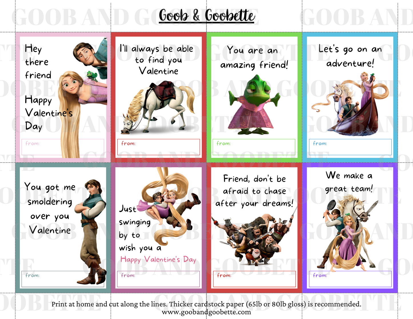 Rapunzel Valentine Cards