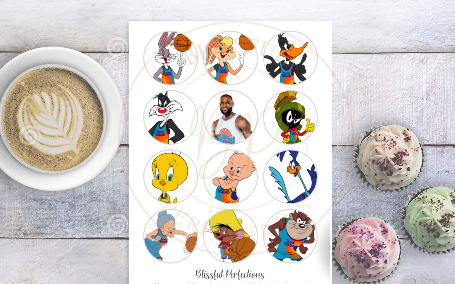 Space Jam Cupcake Toppers - Space Jam Party Toppers Instant Download Space Jam 2