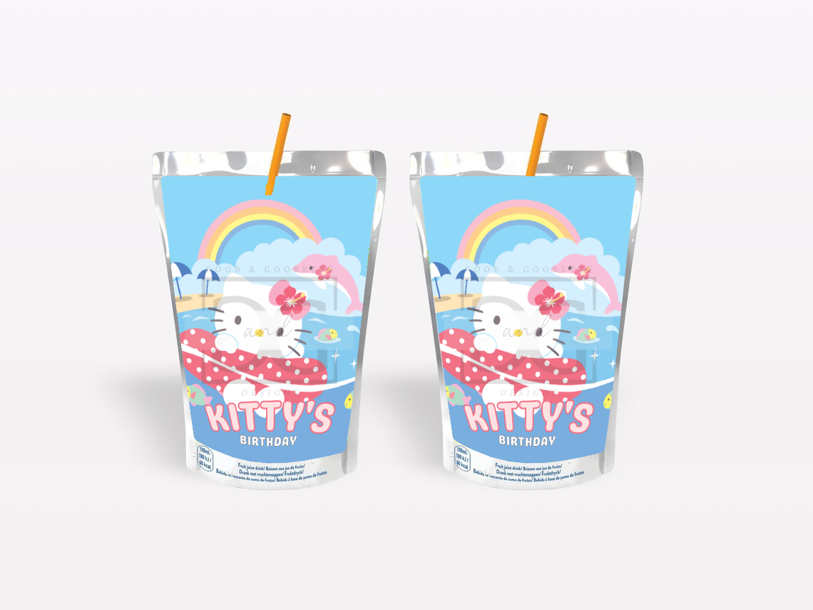 Summer Hello Kitty Juice Labels - Capri Sun Labels