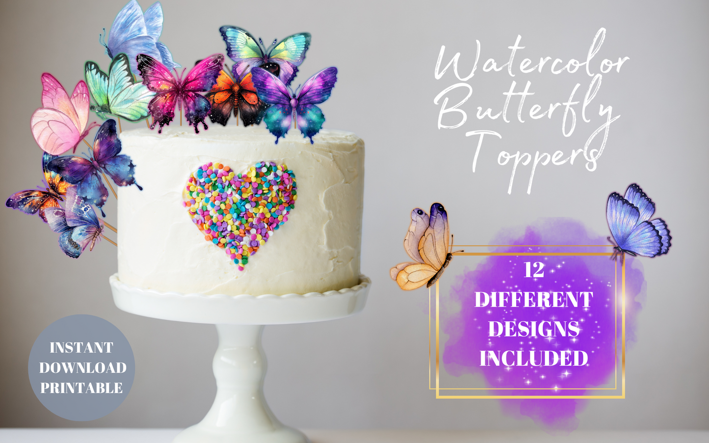 Watercolor Butterfly Toppers