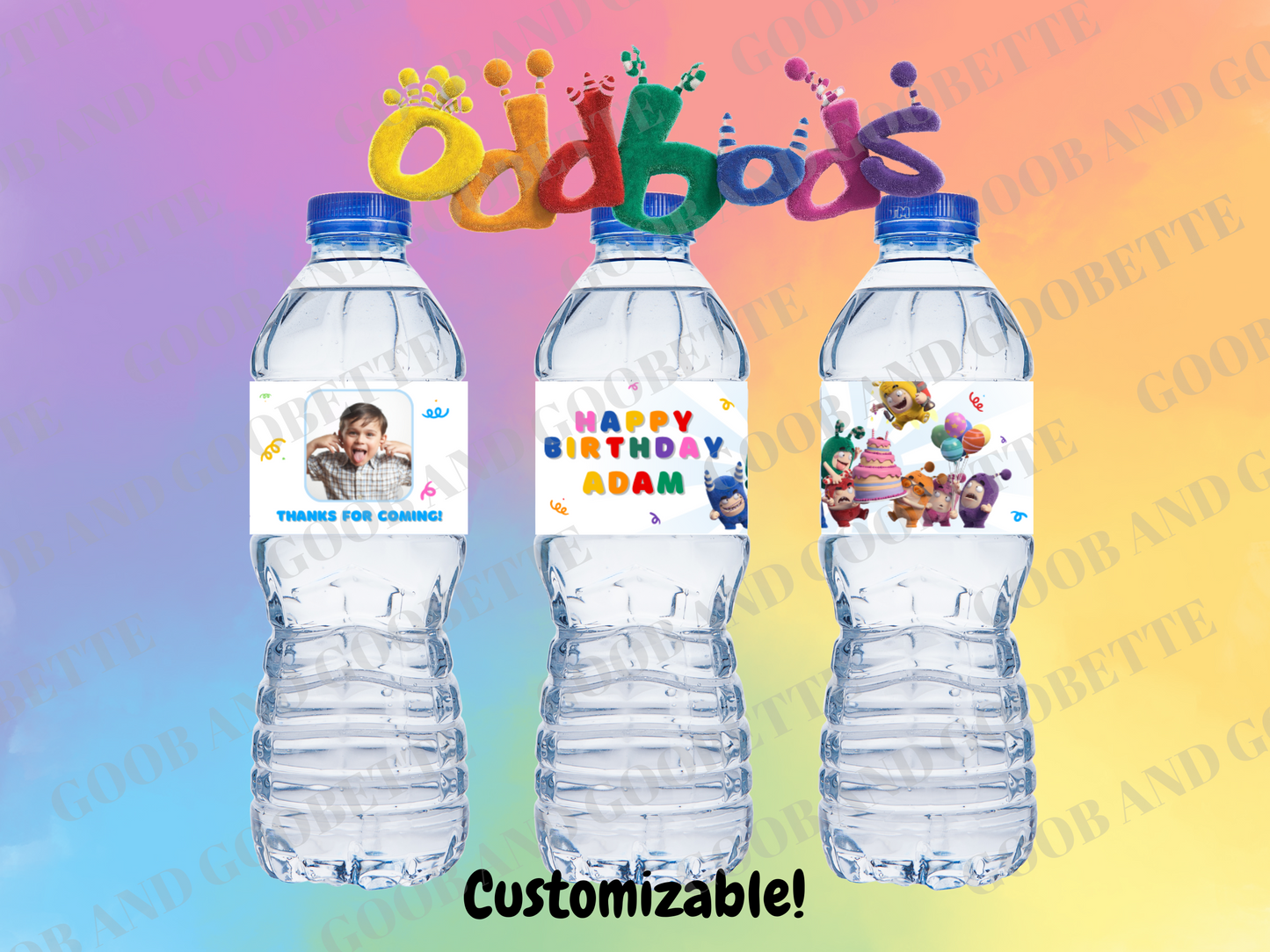 Oddbods Water Bottle Labels