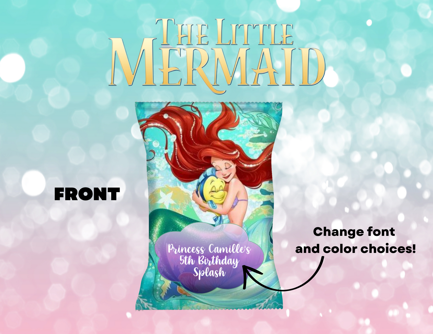 Little Mermaid Chip Bags - Ariel & Flounder