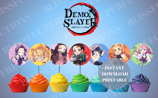 Demon Slayer Cupcake Toppers