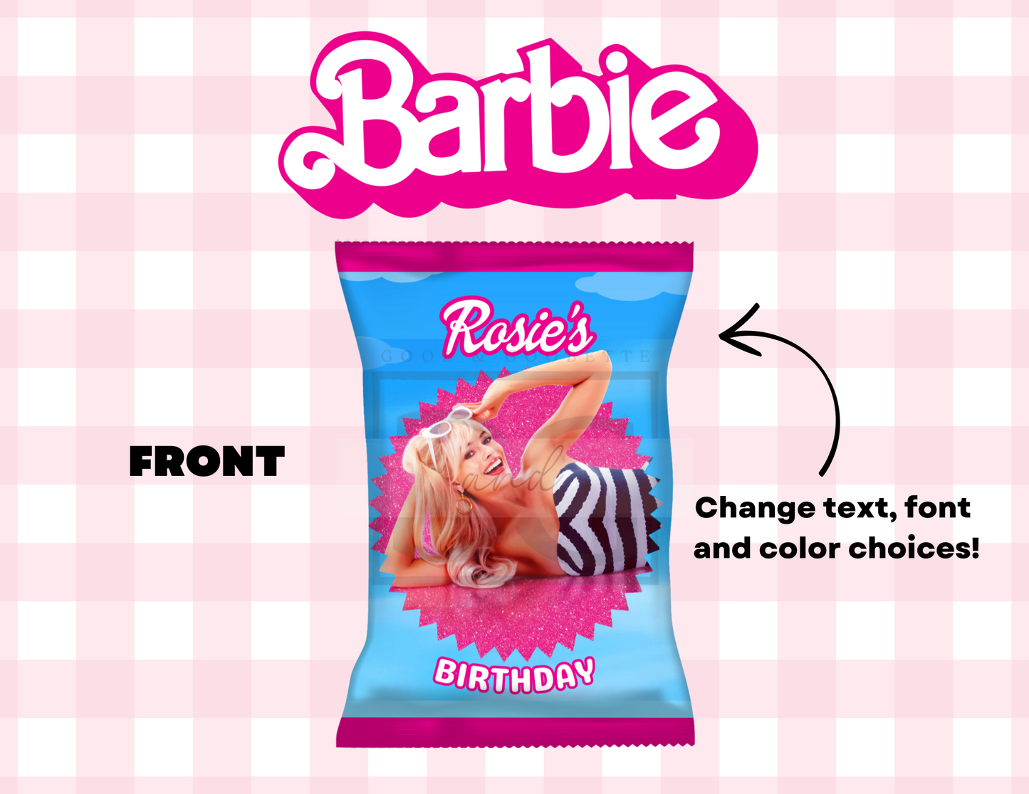 Barbie Chip Bag Labels