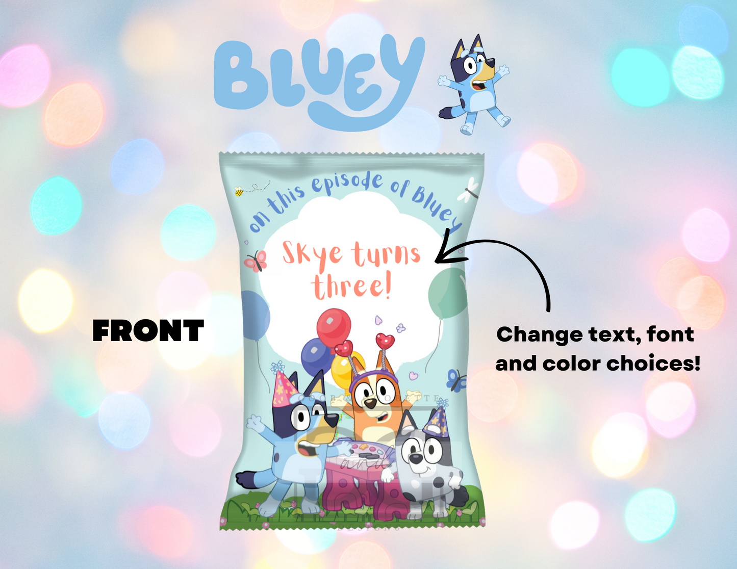 Bluey Chip Bag Labels