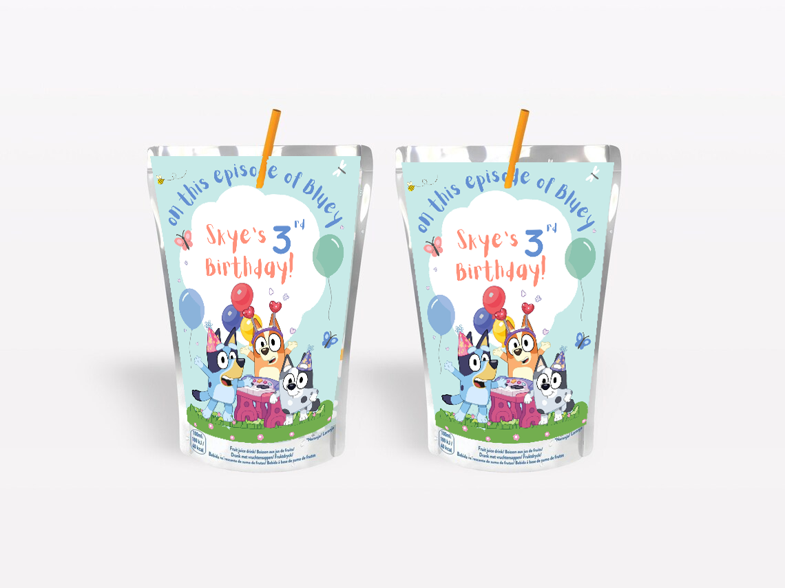 Bluey Juice Labels