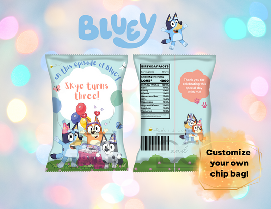 Bluey Chip Bag Labels