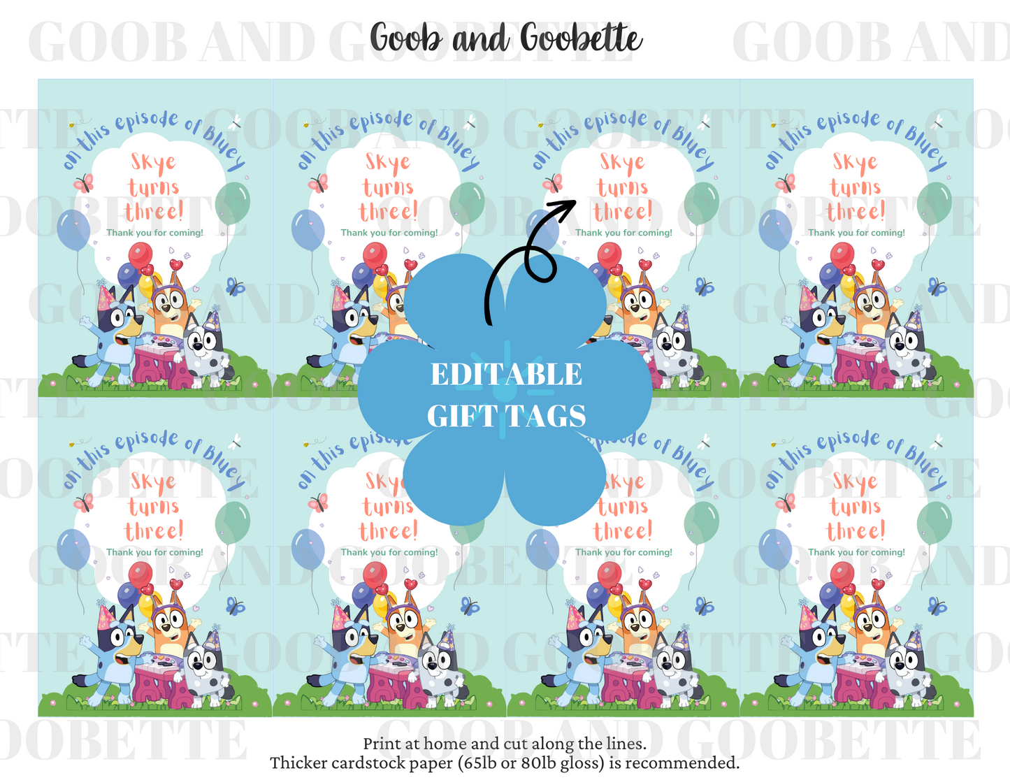 Bluey Gift Tags