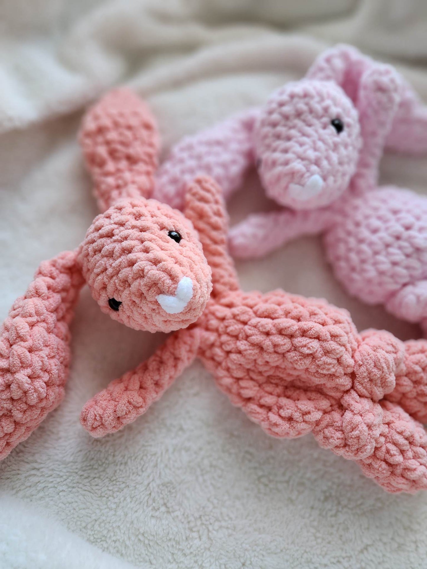 Mini Honey Bunny Snuggler - Baby Pink & Coral Blossom