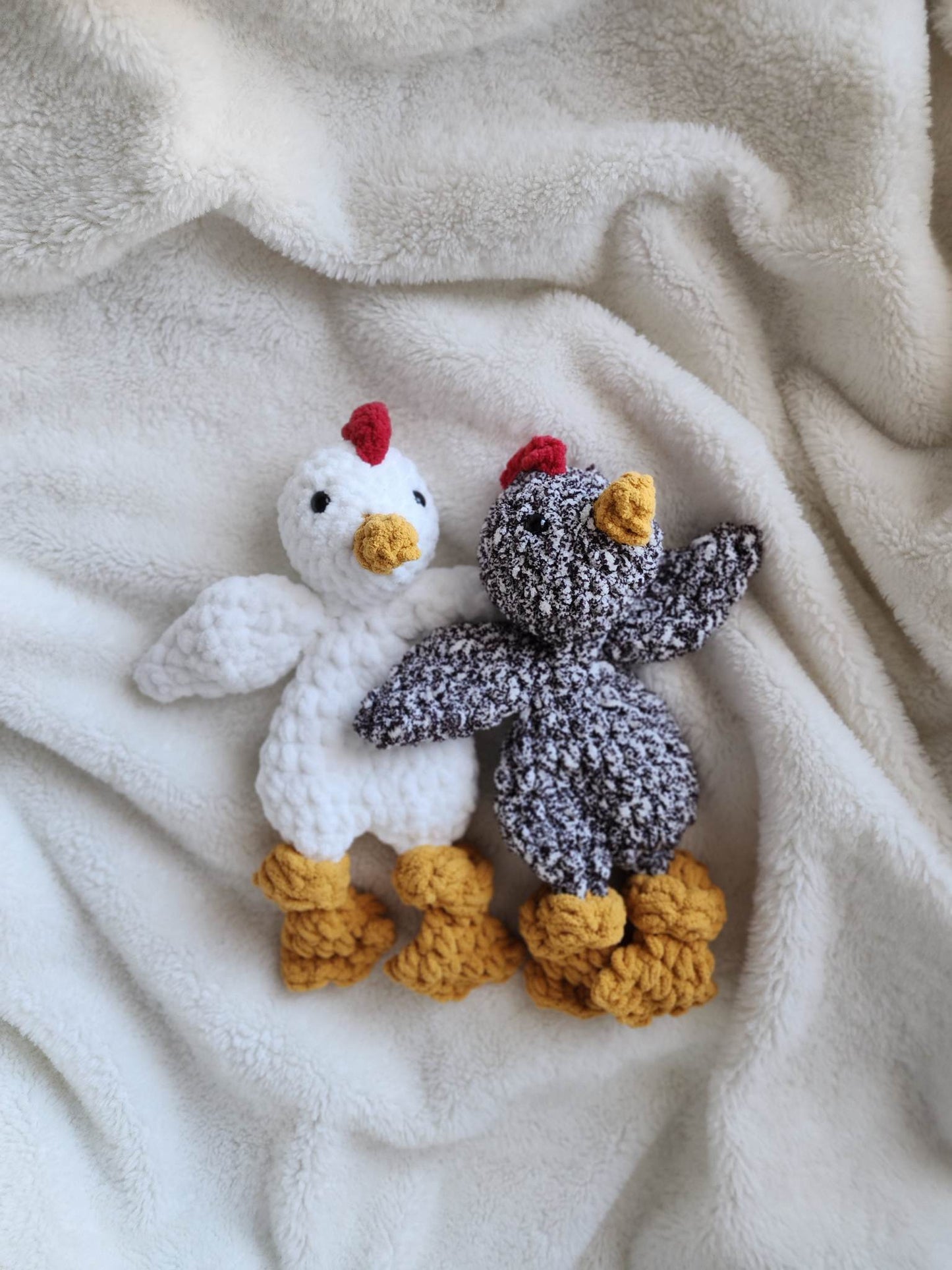 Mini Chickie Chicken Snuggler - White & Speckled