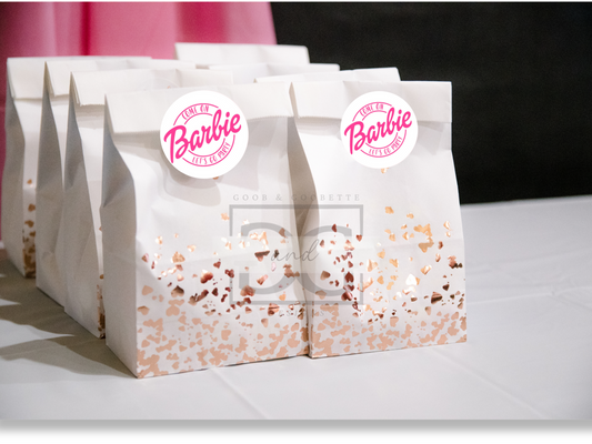 Digital Barbie Party Stickers 2in - Come on Barbie Let's Go Party