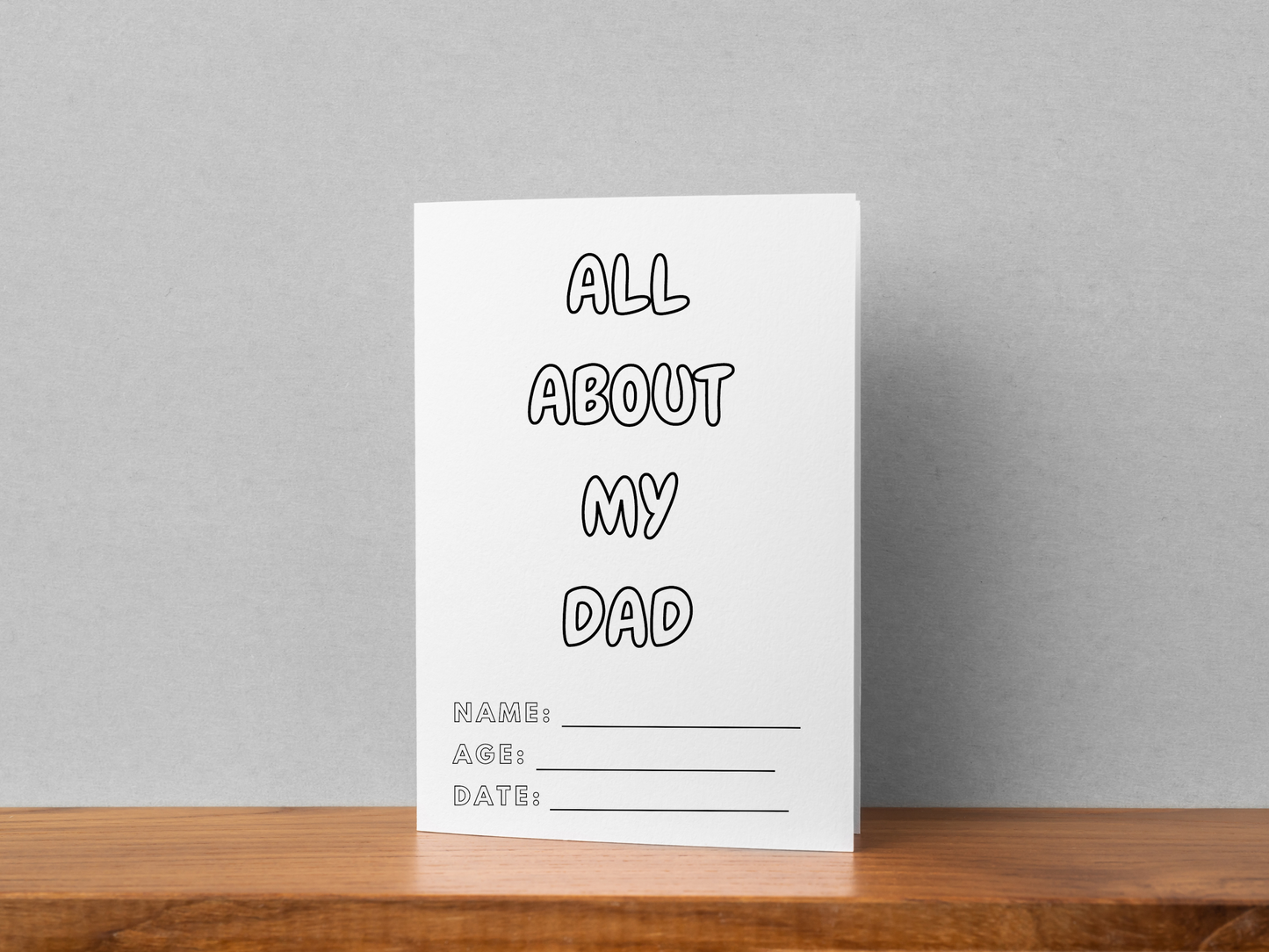 All About my Dad - Coloring Card for Father's Day Card from Little