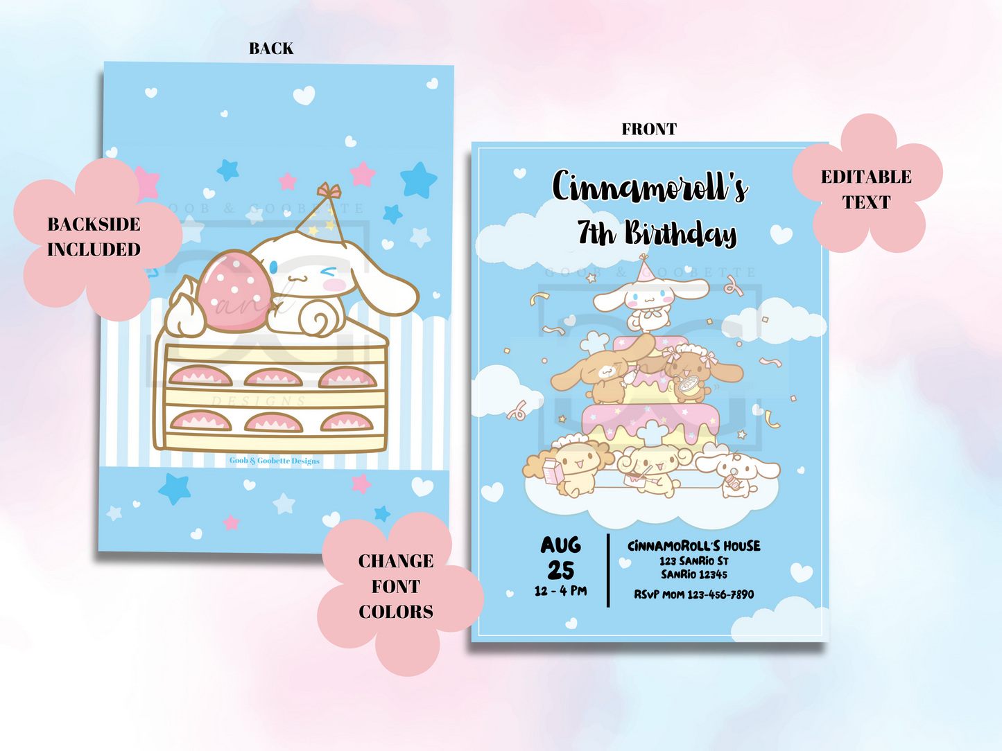 Cinnamoroll Invitation - Sanrio Invite