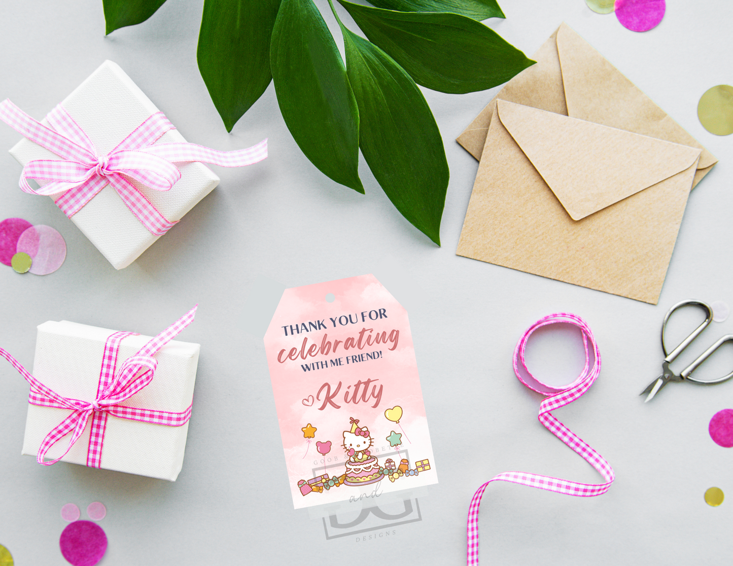 Watercolor Hello Kitty Gift Tags