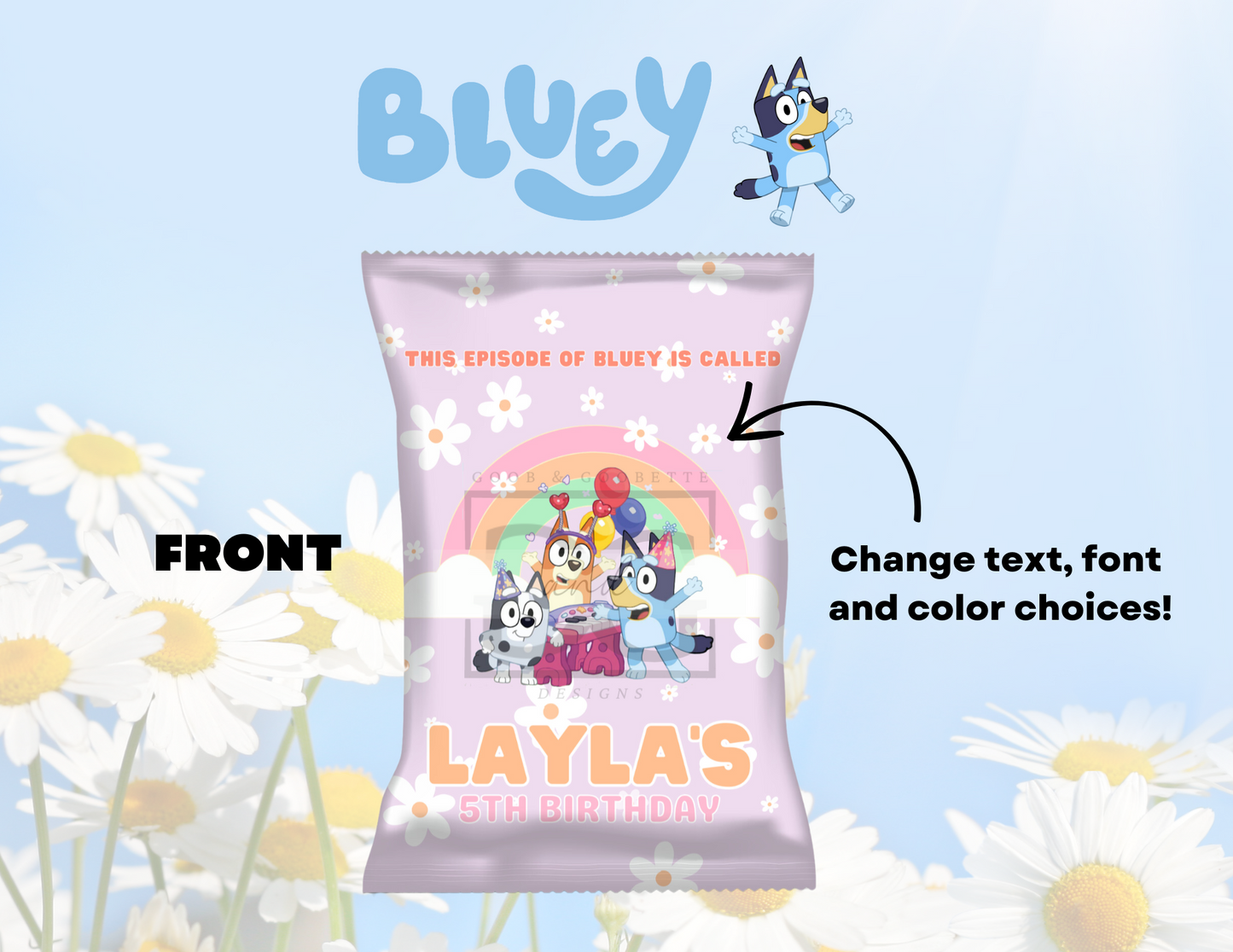 Lavender Daisy Bluey Chip Bag