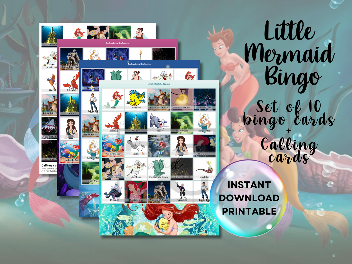Little Mermaid Bingo Game