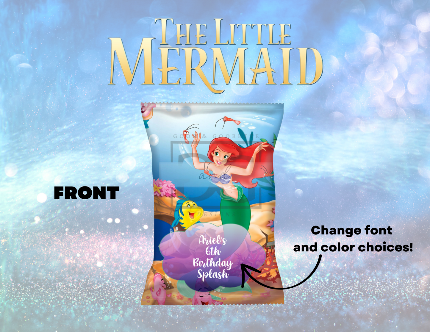 Little Mermaid Chip Bag Labels