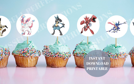 Pokemon Cupcake Toppers - Generations 2-7 Pokemon Toppers