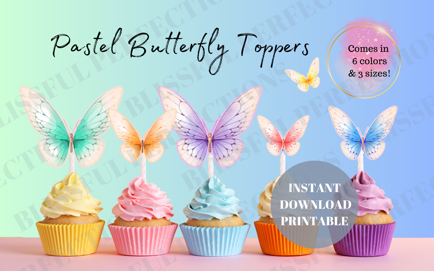 Pastel Butterfly Toppers