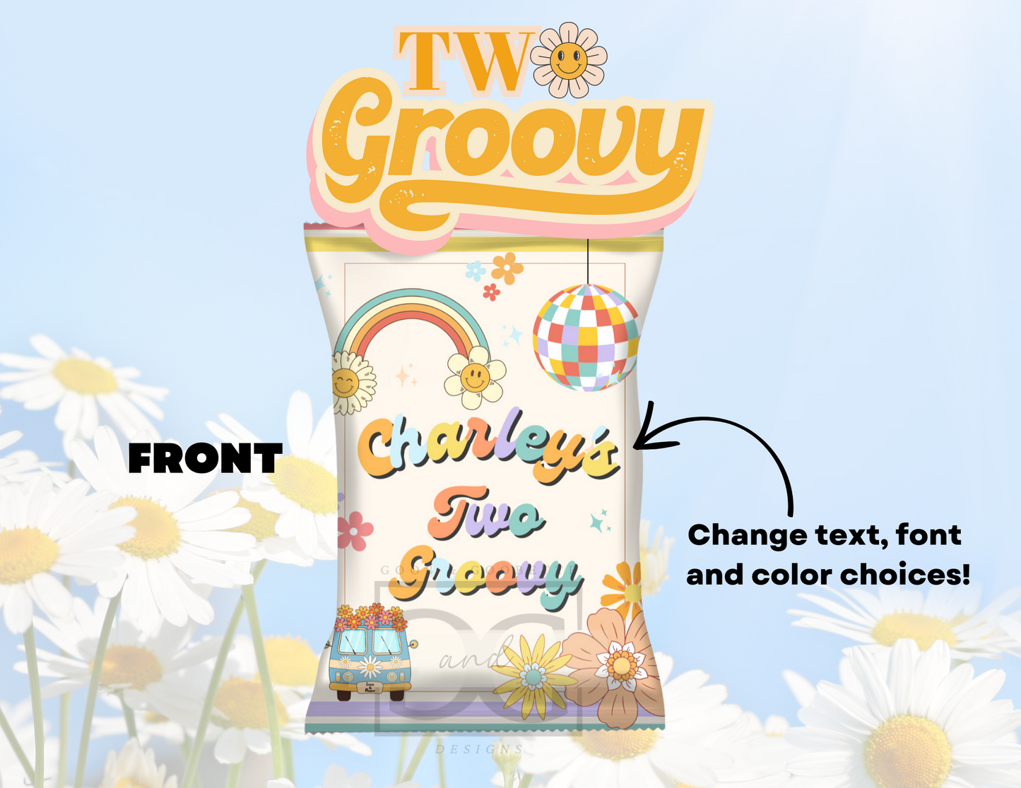 Two Groovy Chip Bag Labels