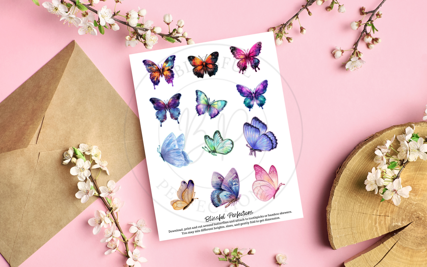 Watercolor Butterfly Toppers