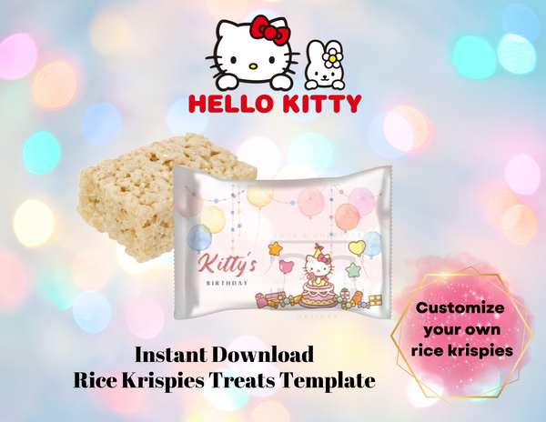 Watercolor Hello Kitty Rice Krispies Label – Blissful Perfections x ...