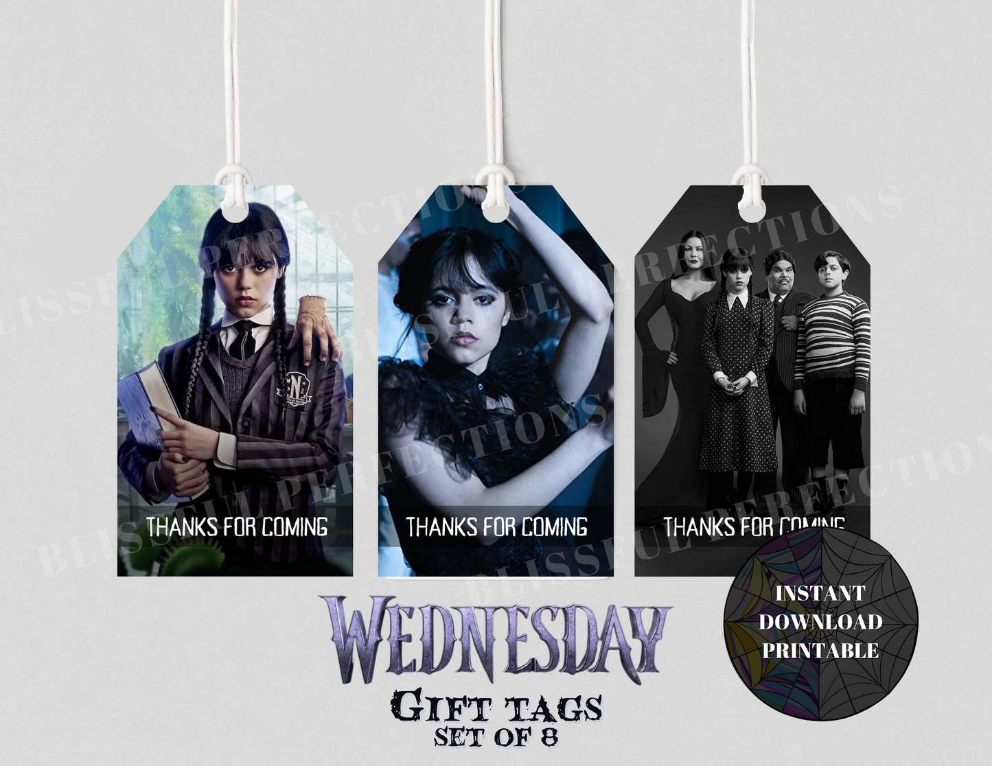 Wednesday Gift Tags - Wednesday Addams Favor Tags