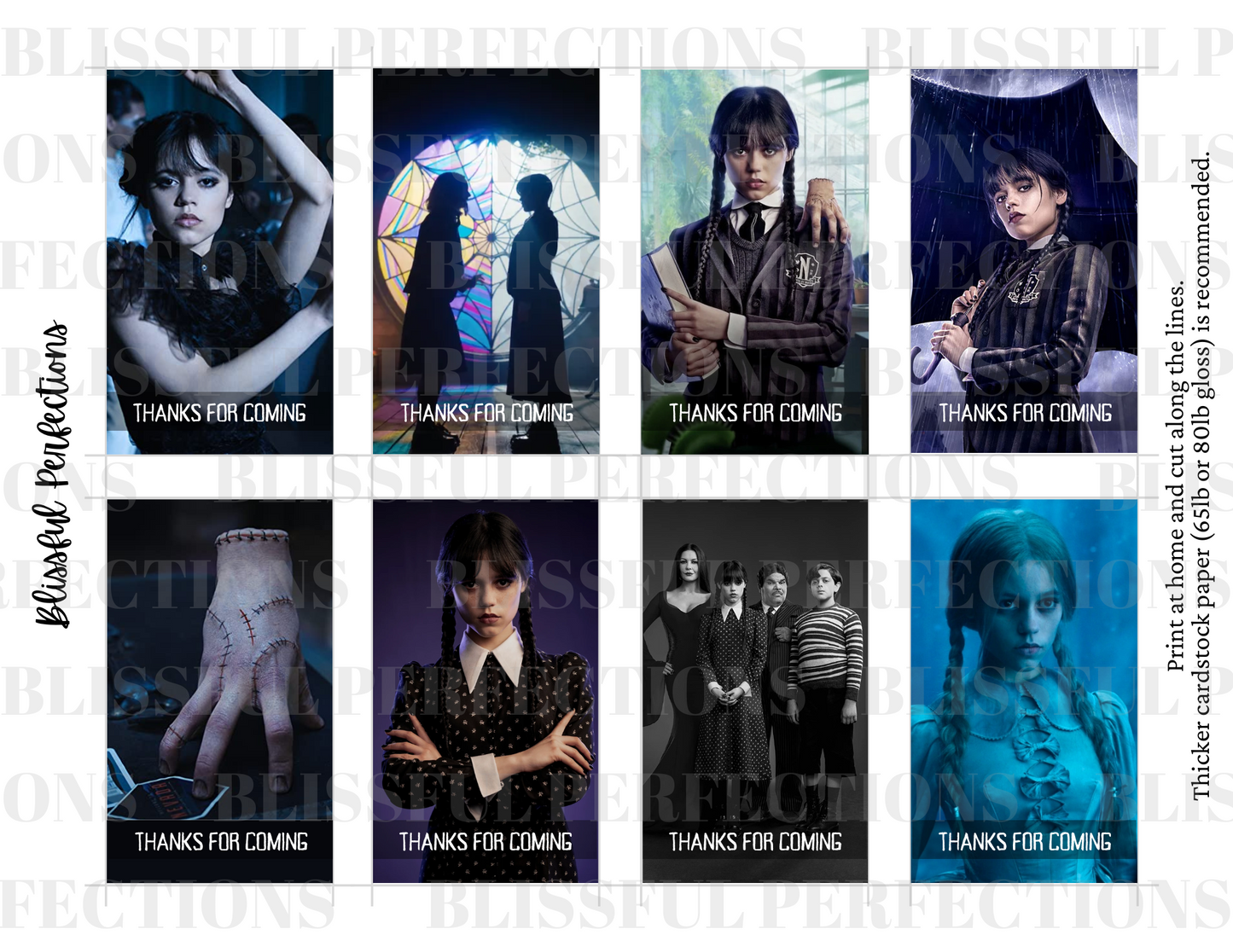 Wednesday Gift Tags - Wednesday Addams Favor Tags