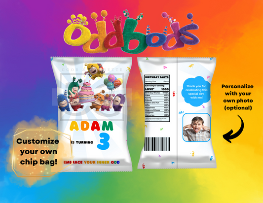 Oddbods Chip Bag Labels